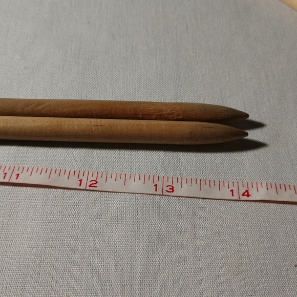 Vintage Wood Set of 6 Knitting Needles